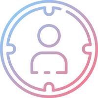 A person is in a circle with a circle icon vector