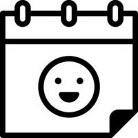 A calendar with a smiley face on it vector