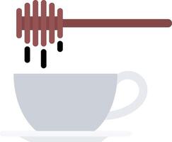 A cup of coffee with a spoon and honey dripping vector