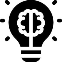 A black and white light bulb with a brain inside vector