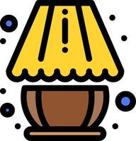 A lamp with a yellow light on top vector