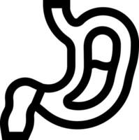 An image of a stomach with a black outline vector