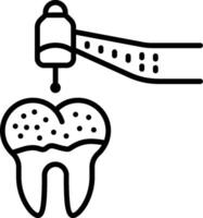 A toothbrush and a toothbrush are being used to clean the tooth vector