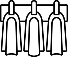 Three towels hanging on a clothes rack vector