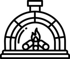 A black and white image of a fireplace vector
