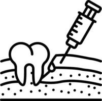 A tooth with an injection and a syringe vector