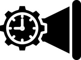 A clock and gear icon on a white background vector