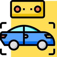A car with a cassette player on top of it vector