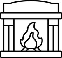 Fireplace icon illustration vector
