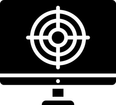 A computer monitor with a target on it vector