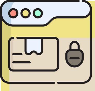 A web page with a padlock icon vector