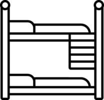 Bunk bed with two beds and a ladder vector