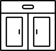 A black and white image of two doors vector