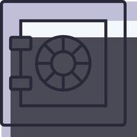 A black and white image of a safe box vector