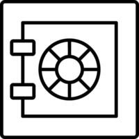 A black and white image of a safe box vector
