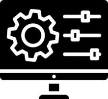 A computer monitor with gears on it vector
