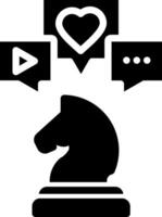 A black and white image of a chess piece with speech bubbles vector