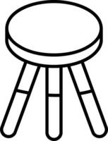 A stool with a black outline on a white background vector