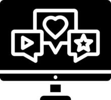 A computer monitor with a heart and a star vector