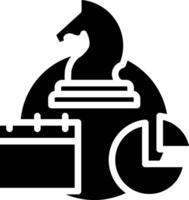 A black and white icon of a chess board and a calendar vector