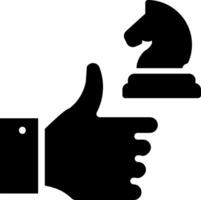 A hand giving a thumbs up to a chess piece vector
