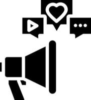 A megaphone with a heart icon and a icon vector