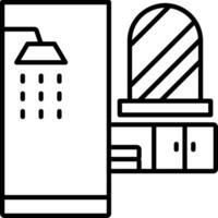 A black and white illustration of a shower vector
