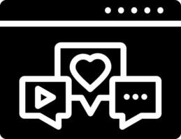 A black and white icon of a heart and a vector