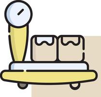 A scale with two bags on it vector