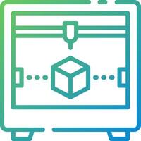 A 3d printer with a cube on it vector