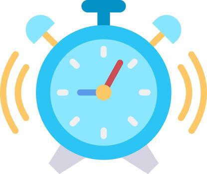 An alarm clock with sound waves around it vector