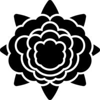 A black and white flower with a white center vector