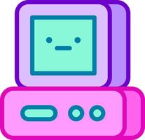 A computer with a face on it vector