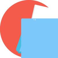 A blue folder with a red circle on it vector