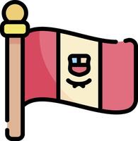 A cartoon flag with a smiling face on it vector