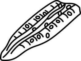 A drawing of a corn with a number on it vector