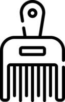 A black and white icon of a comb vector