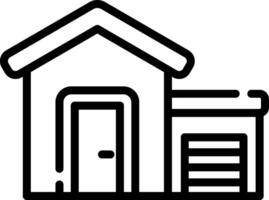 House icon with garage door open vector