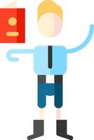 A man holding a folder with a red folder vector