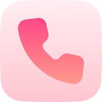 A pink phone icon with a pink background vector