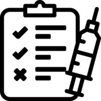 A syringe and check list on a clipboard vector