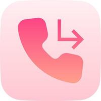 A pink phone with a phone icon and arrow pointing to the left vector