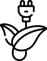 A black and white drawing of a plant with a plug vector