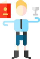 A man holding a book and a cup vector