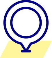 A blue pin pointing to a map vector