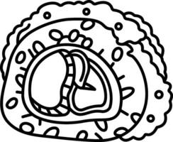 A black and white drawing of a heart vector