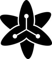 A black and white icon of a star with four points vector