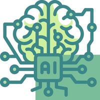 Ai brain icon vector
