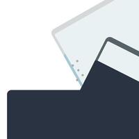 A laptop and a tablet are sitting on top of each other vector