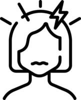 A woman with lightning in her head vector